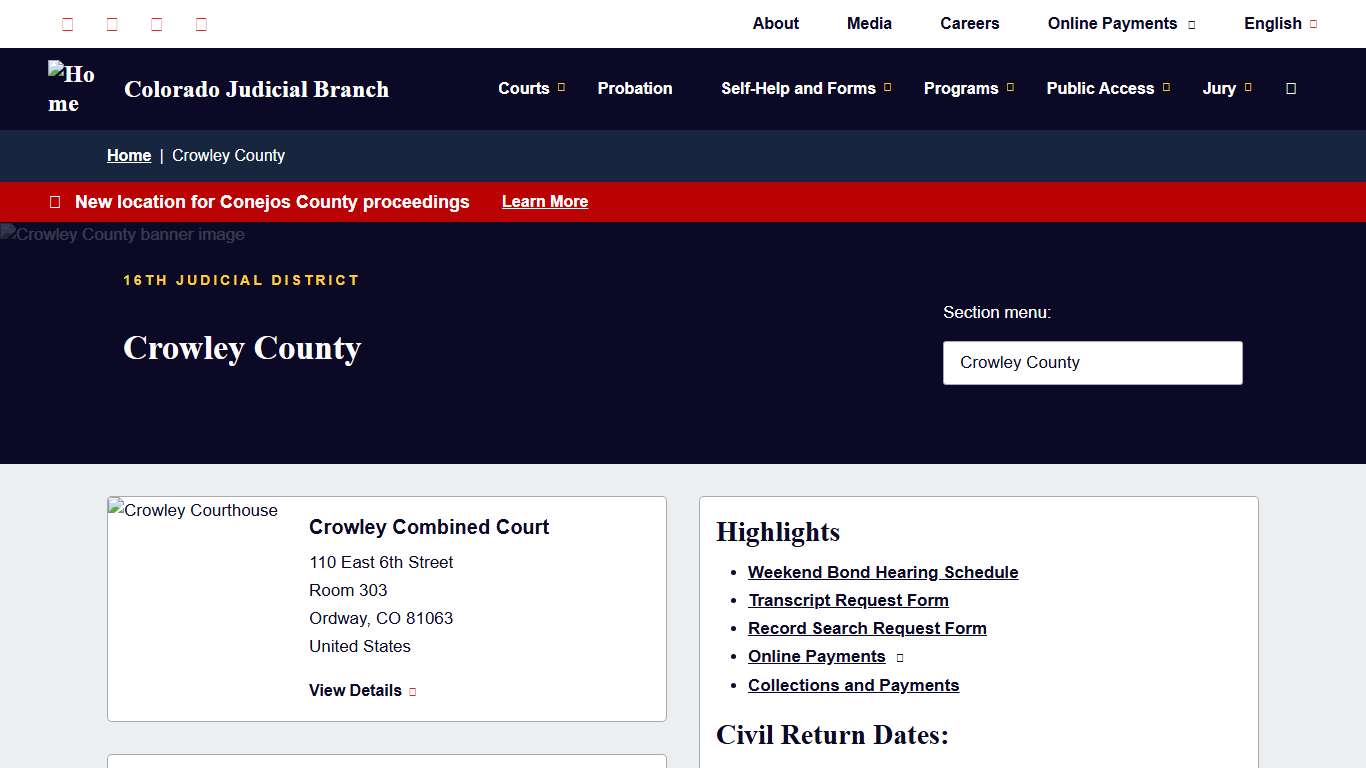 Crowley County Colorado Judicial Branch