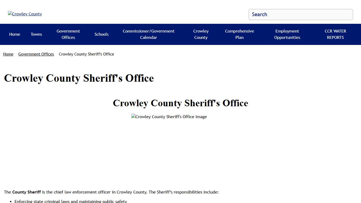 Crowley County Sheriff's Office Crowley County